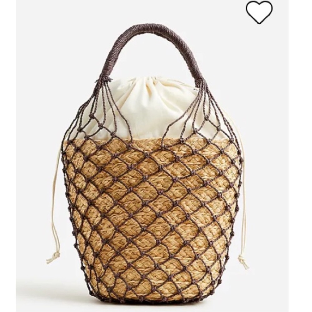 J.CREW Woven Rafia Handbag Straw Bag New With Tag